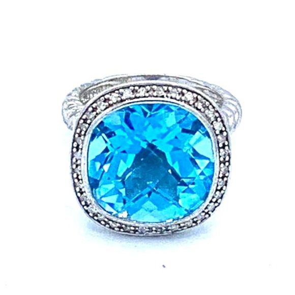 Rarities Carol Brodie Sterling Blue Topaz, White Diamond...